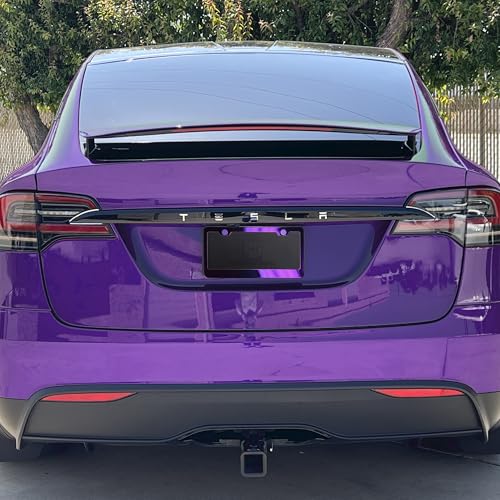 T304 Stainless Steel License Plate Frame 8K Mirror Polish Finish, Rust-Resistant, Slim Design, Universal Fit, Includes Screw Caps, Washers & Stainless Steel Screws (Purple Chrome) - color: Purple Chrome