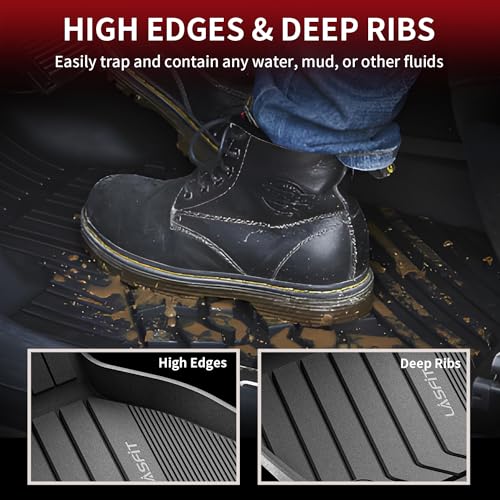 LASFIT Floor Mats Fit for BMW X7 2019-2025 2026 7 Seaters, Custom Fit TPE All Weather Waterproof Floor Mat Front & Rear Rows Car Liners for xDrive40i xDrive50i M50i M60i, Black - size: 5) X7 7-Seat 2019-2026 | Floor Mats