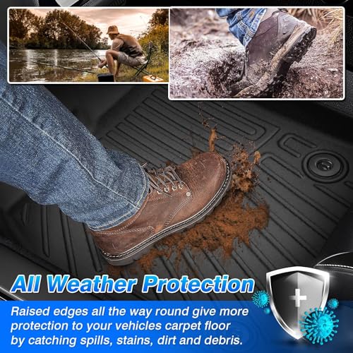 GLE350 Floor Mats - Fit for Mercedes Benz GLE 2020-2025 2026 (No for Coupe/AMG), All Weather Floor Mats & Cargo Liner for GLE350/GLE450 Accessories, Heavy Duty Waterproof - size: 4)Mercedes GLE/GLE 350/GLE 450【20-25】