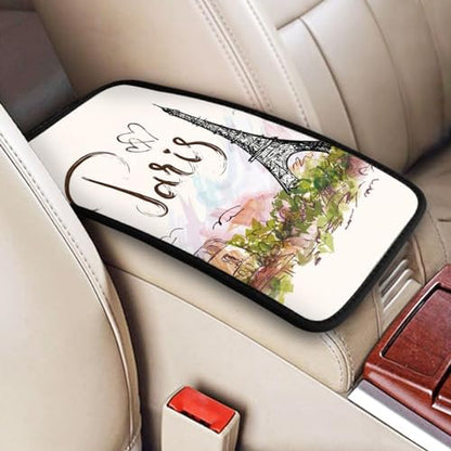 Paris Eiffel Tower Auto Center Console Cover Universal Car Armrest Pad Waterproof Women Men Automotive Interior Accessories for Most Vehicle SUV - color: Paris Eiffel Tower