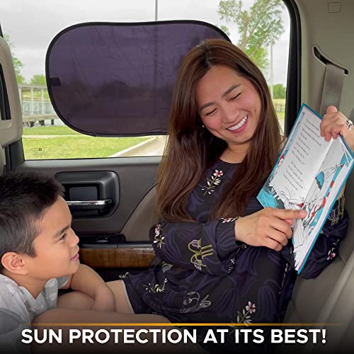 EcoNour Car Side Window Shade for Baby - 2 Pack | Car Window Shade for Sun Glare, Heat and UV Protection | Rear Side Window Sunshade for Privacy Blackout Car Accessories | Medium (20"x12") - size: Medium
