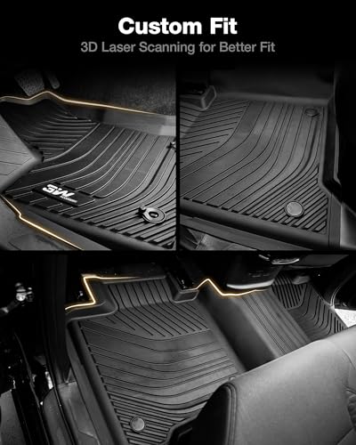 3W Floor Mats Fit 2022-2026 Toyota Tundra CrewMax Cab, TPE All Weather Custom Fit Floor Liner for Tundra SR/SR5/TRD PRO/Limited/Platinum/Castone Accessories Car Mats Easy Clean - size: 7. Tundra|22-26|Floor Mats
