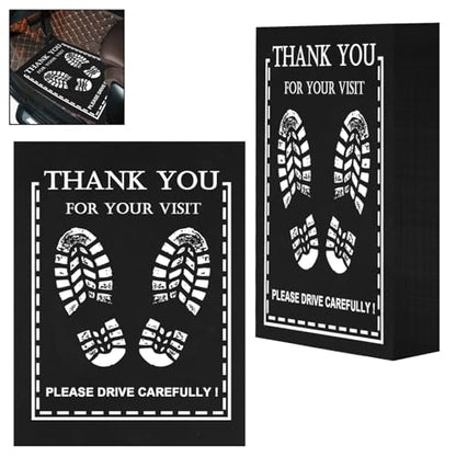‌RUENXG 50-Pack Disposable Car Floor Mats - Black Heavy Duty 19.6x15.7 Inch Universal Fit for SUV/Truck/Sedan | Footprint Design | Car Wash & Detailing Protectors | Portable Vehicle Foot Pads