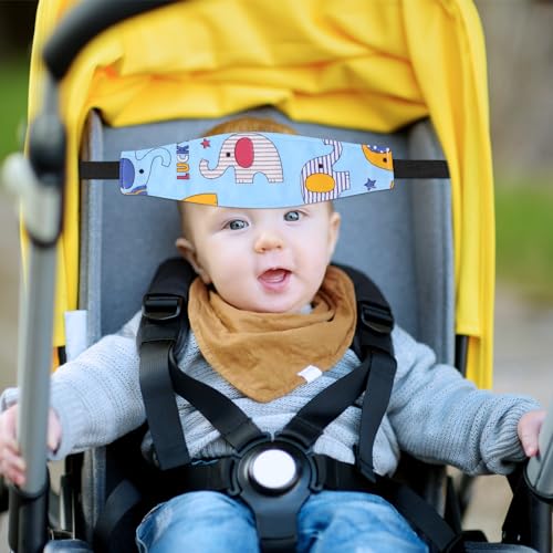HESTYA 2 Pcs Carseat Head Support Toddler, Stroller Seat Headrest for Sleeping Traveling, Neck Relief Headband Strap for Kids Children Toddler Infant(Elephant) - color: Elephant