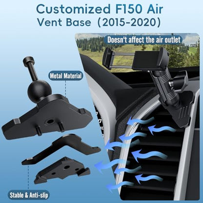 Kaishengyuan Metal Vent Phone Mount Compatible with 2015-2020 Ford F-150, 2017-2021 Super Duty & 2018-2021 Expedition, Car Solid Phone Holder Cellphone Cradles Bracket Stand for All Smartphone - style: Universal Holder