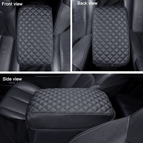 JKCOVER Center Console Armrest Cover Compatible with Toyota 4Runner 2010-2022 2023 2024 Truck Accessories Premium PU Leather Cushion Protector (Black)