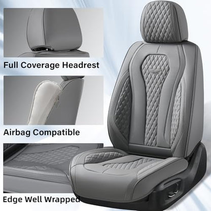 Coverado Seat Covers, Car Seat Covers Full Set, Gray Car Seat Cover, Car Seat Cushion Waterproof, Car Seat Covers Front Seats Back Seat Covers, 8839 Car Seat Protector Universal Fit Most Cars - color: Gray-N, size: FullSet
