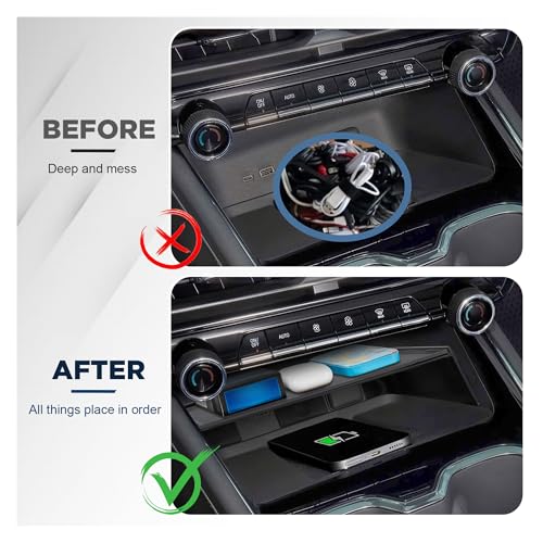 Carwiner Center Console Organizer Tray Compatible with 2024-2026 Chevy Traverse Accessories, Console Storage Box Compartment Tray（Not Compatible with 2024 Chevy Traverse Limited）