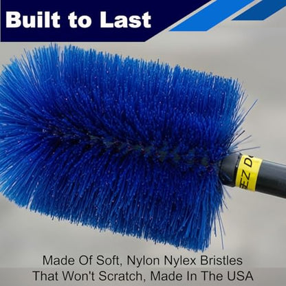 EZ Detail Go Brush for Cars | Flexible Wheel, Tire, and Engine Detailing Brush | Chemical-Resistant Bristles | Fits EZ Detail Brush System, Wheel Wells, and Aros