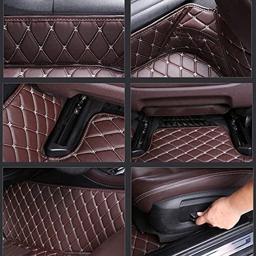 Custom Making Car Floor Mats for 96% Car Model Luxury Leather All Weather Waterproof Anti-Skid Full Coverage Liners (Black red) - color: black red