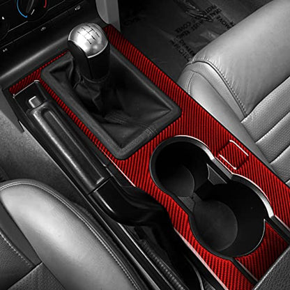 Car Gear Shift Box Panel Sticker Carbon Fiber Decal for Ford Mustang GT Shelby 2005 2006 2007 2008 2009 S197 Accessories - color: Gear Shift
