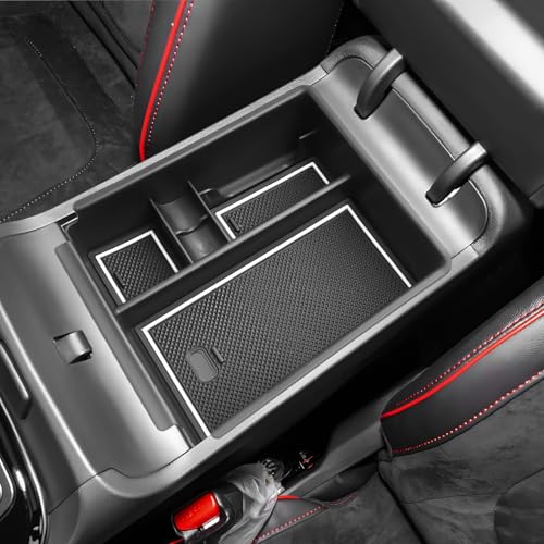 SKTU for 2025 2026 Hyundai Tucson Center Console Organizer for 2025 2026 Hyundai Tucson (SE/SEL/XRT) Console Tray 2025 2026 Tucson Accessories Insert ABS Armrest Storage Box with Coin Holder (White) - color: 2025 2026 Tucson (SE/SEL/XRT) White