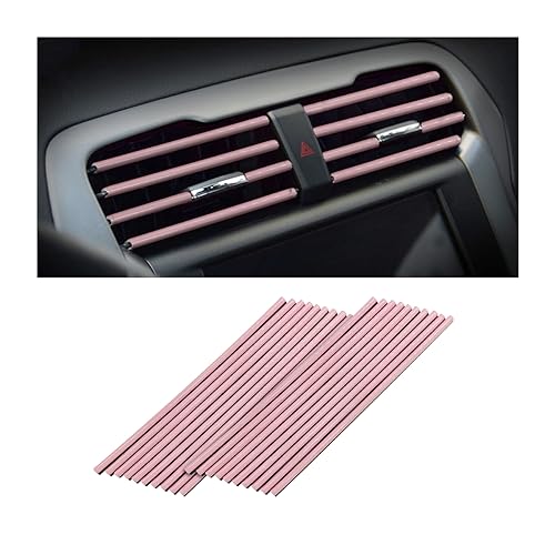 Osilly 20 Pcs Car Air Conditioner Outlet Decoration Strip, Decorative Trim for Auto Air Vent Outlet, Waterproof Automotive Interior Decors for Men Women, Universal for Most Vehicles (Pink) - color: Pink