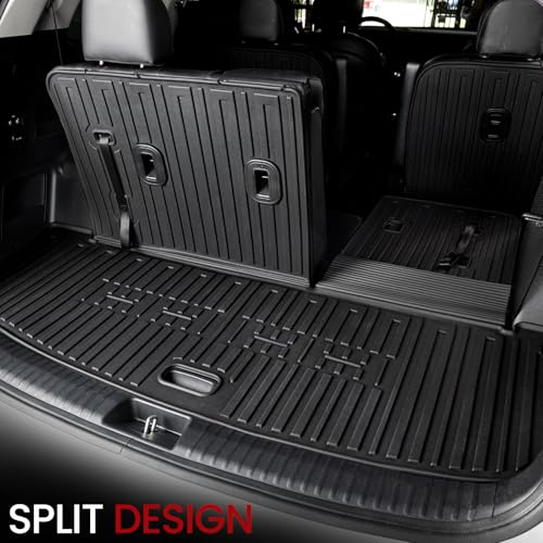 Floor Mats Cargo Mat with Backrest Mats for 2020-2025 Kia Telluride 7/8 Passenger Car Mats Accessories, All Weather TPE Protectors Cargo Liner Seat Back Covers(Floor Mats+2-in-1 Cargo Mat) - size: Floor Mats + 2-in-1 Cargo Mat