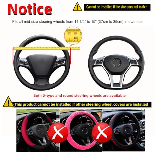 Hiflyer Car Steering Wheel Cover Women & Men, Universal 14.5-15 Inch Steering Wheel Covers, Soft Microfiber Car Wheel Cover Car Stuff Car Accessories Interior (Violet) - color: Violet