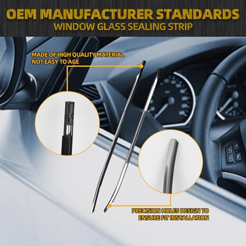Dasbecan 4Pcs Weatherstrip Window Seal Car Window Moulding Trim Compatible with 2014-2020 Nissan Rogue Replace 80820-4CL0A, 80821-4CL0A, 82820-4CL0A, 82821-4CL0A
