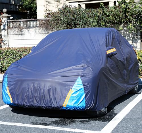 Tesla Model Y Car Cover Waterproof All Weather, 6 Layers Outdoor Full Exterior Cover Rain Sun UV Snowproof Protection with Zipper Cotton, Mirror Pocket and Charging Port - style: Model Y
