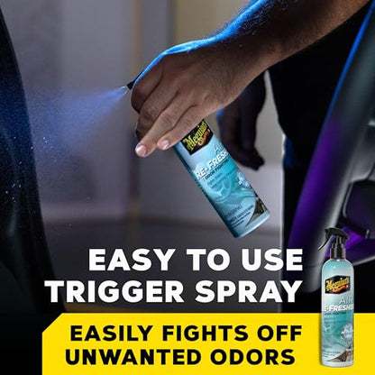 Meguiar’s Air Re-Fresher Odor Fighting Spray - New Car Scent - Convenient Car Air Freshener that Instantly Fights Odors and Leaves Behind a Long-Lasting New Car Scent, 8 Oz Trigger Spray - size: 8 Fl Oz (Pack of 1)