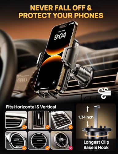 CD Slot Phone Mount, Upgraded Car Phone Holder [Thick Cases Friendly], Universal Phone Mount for Car CD Slot Mount for iPhone, Google, Samsung, Moto, Huawei, LG, and More (Purple) - color: Purple