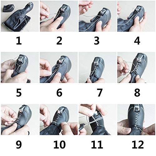 JIECHEN Auto Car Leather Gear Shift Knob Cover for Golf Jetta Passat Tiguan Atlas Beetle GLI Eos CC Golf TDI E-Golf Golf Sportwagen Jetta Hybrid Golf R Golf GTI Jetta Accessories (White) - color: White