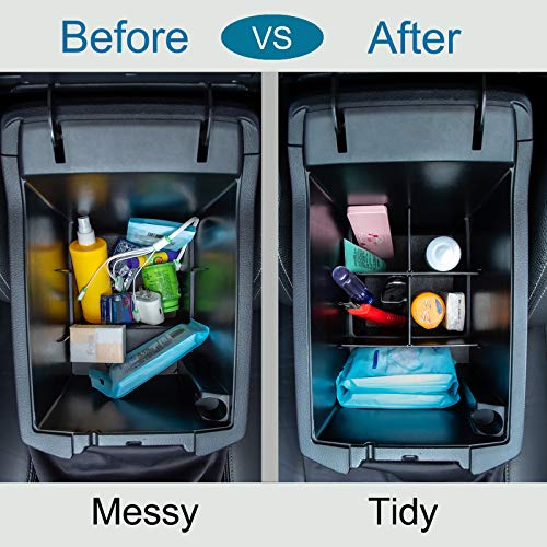JDMCAR Compatible with Toyota 4Runner Accessories 2010-2024 Center Console Organizer,Insert ABS Black Materials Compartment Divider - color: Matte Black