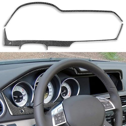 NVCNX Carbon Fiber Compatible with Mercedes-Benz C-Class W204 C250 C300 C350 C63 AMG 2012 2013 2014 Sedan / 2012-2015 Coupe Accessories Dash Instrument Cluster Cover Interior Trim Sticker Decal 2PCs - color: Dash Instrument Cluster Frame Trim - for 2012+