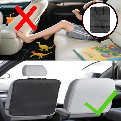 Back Seat Cover For Kids,X-Large Waterproof Kick Mats Backseat Protector, Car Seat Back Protectors For Vehicles To Protect From Dirt, Mud & Scratches Black 1PACK