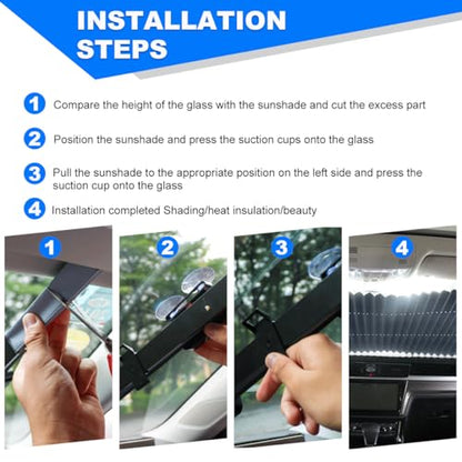 Ohleats Retractable Windshield Sun Shade, 27.6"×60" Sunshade Protector Blocks 99% UV Rays to Keep Your Car Cool, Front Windshield Sunshade Cover for Most Vehicles, Car Accessories (27.6"×60") - color: 27.6"×60"