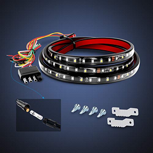 Nilight 60" Truck Tailgate Light Bar 108 LED Single Row Light Strip with Red Running Brake Lights Turn Signal White Reverse Light, 2 Years Warranty - color: 60" Tailgate Light Strip