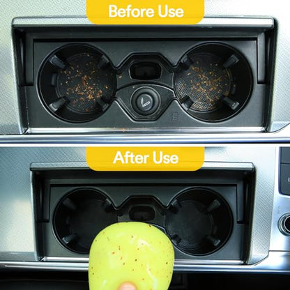 PULIDIKI Car Cleaning Gel Detailing Kit Clean Putty Gel Reusable Auto Detail Tools Car Slime Cleaner Cleaning Supplies, Dust Remover Gifts for Men Women Yellow - color: Yellow