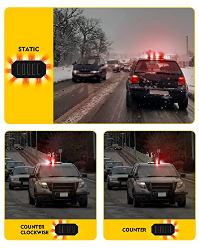 LUMENIX 42 LED Roof Top Strobe Beacon Light Bar Hazard Warning Emergency Flashing Firefighter Lights with Controller for First Responder Vehicles Fire Trucks Snowplow White Red (Patent Design) - color: White Red