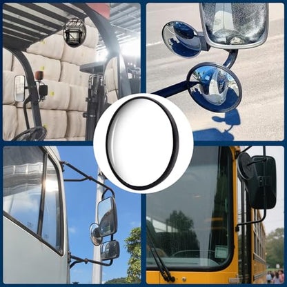 5.9-inch Round Convex Mirror with Tube Mounting Bracket- Convex Blind Spot Mirror for Truck/Bus/Van/Tractor/Tow/Forklift- 1PCS (1)