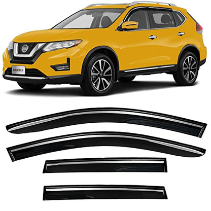 Vent Window Visors rain Guards Wind Deflectors for Nissan Rogue 2014-2020, Smoke Tinted 4pcs 2015 2016 2017 2018 2019 94827 - size: Compatible with Nissan Rogue 2014-2020