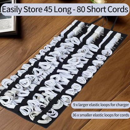 2026 USB Cable and Charger Organizer Kit for Home/Office/Travel Cords Organizer Essentials, Space-Saving Storage Box, Carry Hang and Fold Available