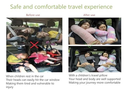 Long-Distance Travel Neck Pillow Car Sleep Aid Pillow, Home/Office Lumbar Pillow, Ergonomic Wrap-Around Neck Pillow, Neck Support for Adults and Children, Multifunctional Travel Pillow - color: Pink