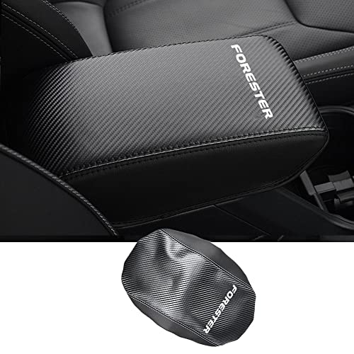 BOYUER Center Console Cover Armrest Leather Pad Cover Automatic Car Interior Decoration Accessories Compatible with Subaru Forester 2019 2020 2021 2022 2023 2024（Carbon Fiber） - color: Carbon Fiber