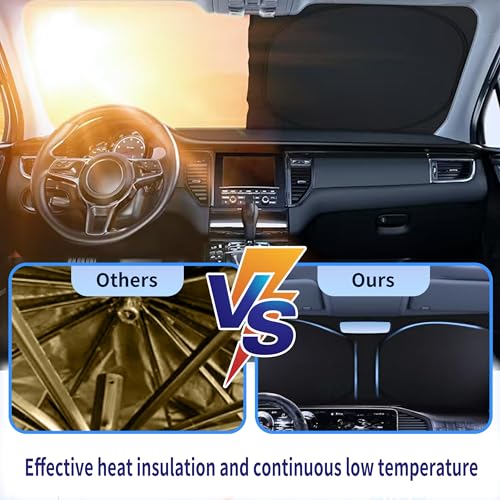 Ford Expedition Windshield Sun Shade, Custom Fit Foldable Front Window Sunshade Visor, Reflective UV and Heat Block Interior Protector, Fits 1997–2024 Models - size: For Ford Expedition 2018-2025