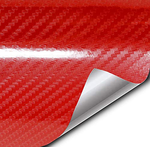 VVIVID Epoxy High Gloss Carbon Vinyl Automotive Wrap Film DIY Easy to Install No Mess (2ft x 5ft, Red) - color: Red, size: 2ft x 5ft