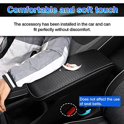 Autorder Center Console Cover for Chevy/Chevrolet Trailblazer 2021-2025 2026 Accessories Carbon Fiber Armrest Cover Anti-Scratch Middle Console Pad Leather Armrest Protector - size: 21-26 Chevy Trailblazer