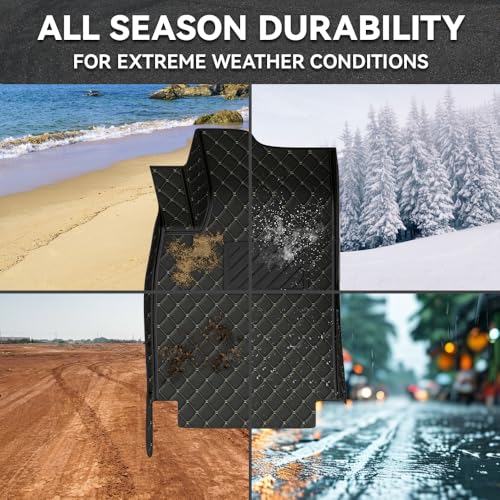 Car Floor Mats Fit for Nissan Kicks 2022-2025 All Weather Durability Leather Car Floor Mats, Skidproof Pedal, Waterproof, Wear-reistant(Black Beige) - color: Black Beige