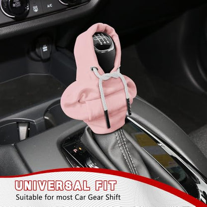 Gear Shift Hoodie, Shifter Hoodie, Funny Car Gear Shift Protector Cover, Automotive Interior Cute Gadgets Fashionable Mini Sweater Shifter Stick Knob Cover Universal for Most Vehicles (Pink) - color: Pink