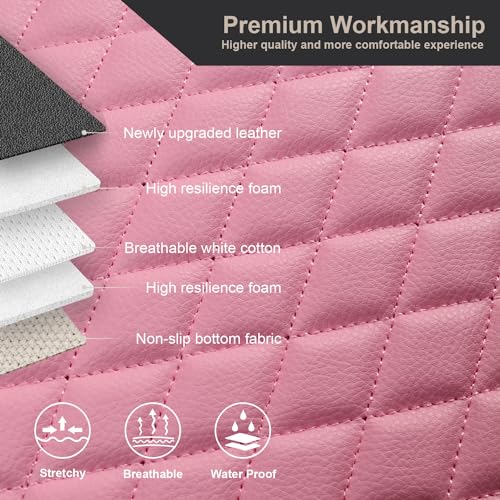 West Llama Pu Leather Car Seat Bottom Covers Protectors Include 1 Pair Front Driver Seat Pad Mat and 1 Rear Bench Cover Universal Fit 90% Vehicles,Pink - color: A-Pink, size: Universal Fit - Full Set