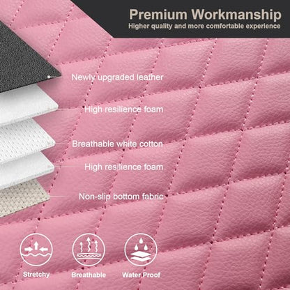 West Llama Pu Leather Car Seat Bottom Covers Protectors Include 1 Pair Front Driver Seat Pad Mat and 1 Rear Bench Cover Universal Fit 90% Vehicles,Pink - color: A-Pink, size: Universal Fit - Full Set