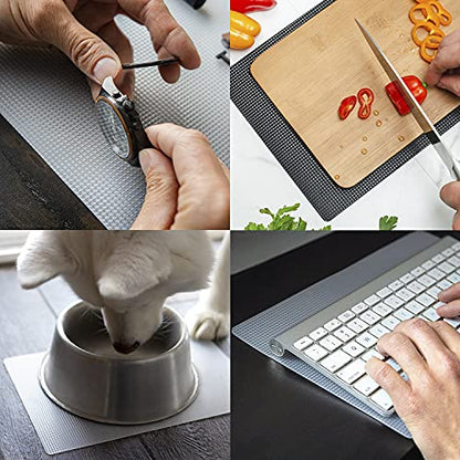 CatTongue Grips Non-Adhesive Anti-Slip Mat - Multi-Purpose Non-Slip Pad for Countertops, Desks, Tables & Workspaces - Ideal Desk Mat, Drawer Liner, Laptop Pad & More (Clear, 8” x 12”) - color: Clear