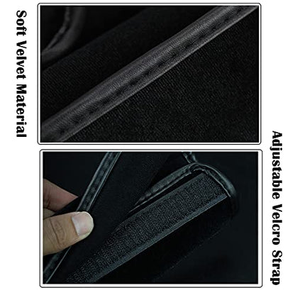 Seat Belt Pads 2-Pack Bling Seat Belt Covers Soft PU Leather Crystal Seat Belt Shoulder Pads Rhinestone Bling Car Accessories For Women (Black) - color: Black
