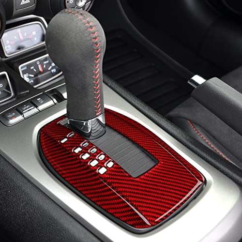 Carbon Fiber Decal Car Gear Shift Panel Sticker Interior Trim Cover for Chevrolet Camaro 2010 2011 2012 2013 2014 2015 Accessories - color: Gear Shift Panel B