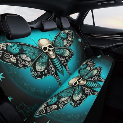 Comfortable Goth Moth Dead Skull Moon Car Seat Covers Universal Fit Cars Trucks SUVs, Scratch Proof Vehicle Seat Protectors Quick Install - color: Pattern 434