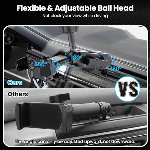 Kaishengyuan Metal Phone Mount for Ram Truck 2013-2018, Dash Mount Cell Phone Holder Compatible with RAM 1500/2500/3500 & 2019+ Classic, Metal Ball Adapter Phone Stand Arm Fit for Most Smartphones - style: Universal Mount
