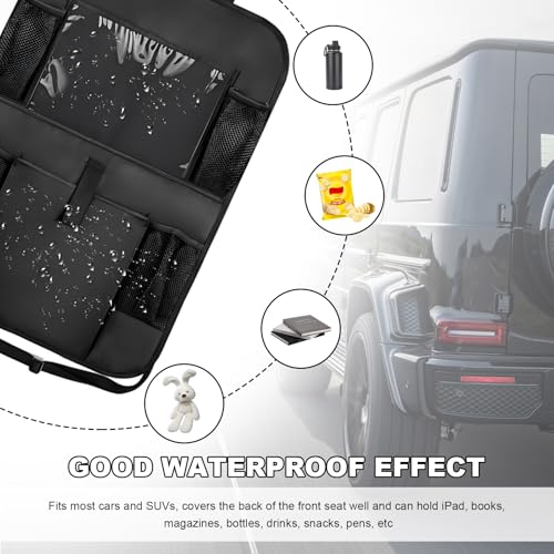 2PCS Car Backseat Organizer, Oxford Car Back Seat Protecter Kick Mat with Touch Screen Tablet Holder, Waterproof Automotive Seatback Storage Bag with Multi Functional Pockets (Large Pocket) - color: Large Pocket