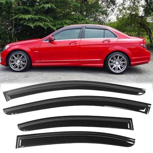 Rainproof Side Window Wind Deflectors for Mercedes-Benz E-Class W212 2010-2016, Tape-on Sun Rain Guard Sets,Nice Looking Window Visors for Cars,Vent Deflector for E-Class W212 10-16 MB33 - size: E-CLASS W212 2010-2016